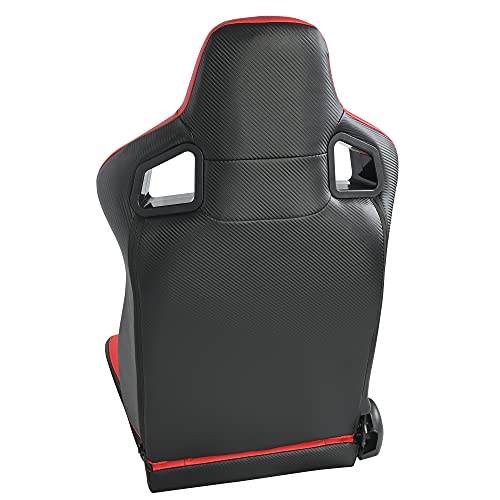 Black & Beige PVC Leather Bucket Seats with Sliders D83907