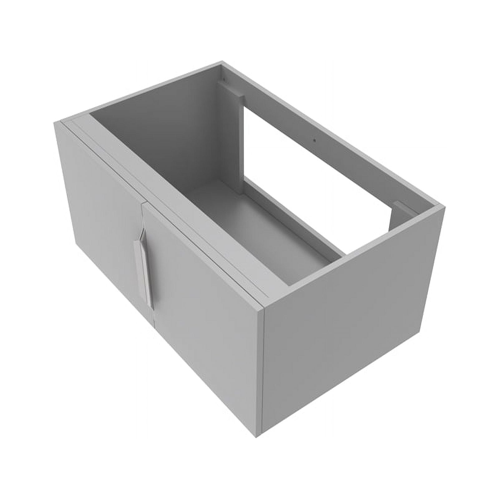 Gray Wood Floating Vanity Base with Drawers H684678