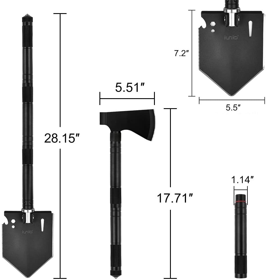 Folding Shovel and Camping Axe Tool Kit with Carrying Bag L349216