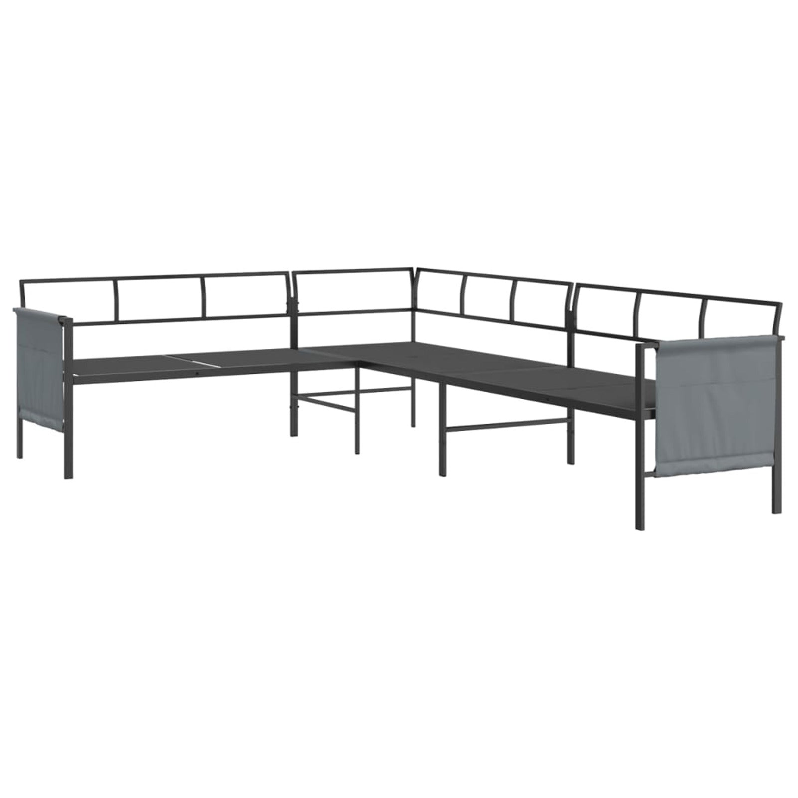 Anthracite Steel and Textilene Patio Corner Sofa T928