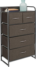 5 Removable Drawers Tall Dresser Storage Chest D3274