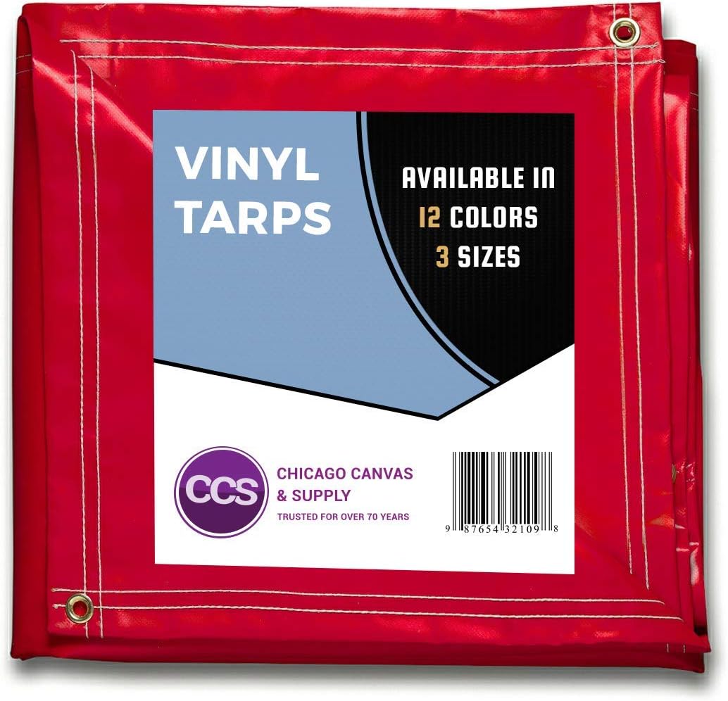 White 10 by 12 Feet Waterproof Vinyl Tarp with Rustproof Grommets E5950