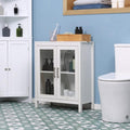 White Floor Bathroom Cabinet with Doors U53003