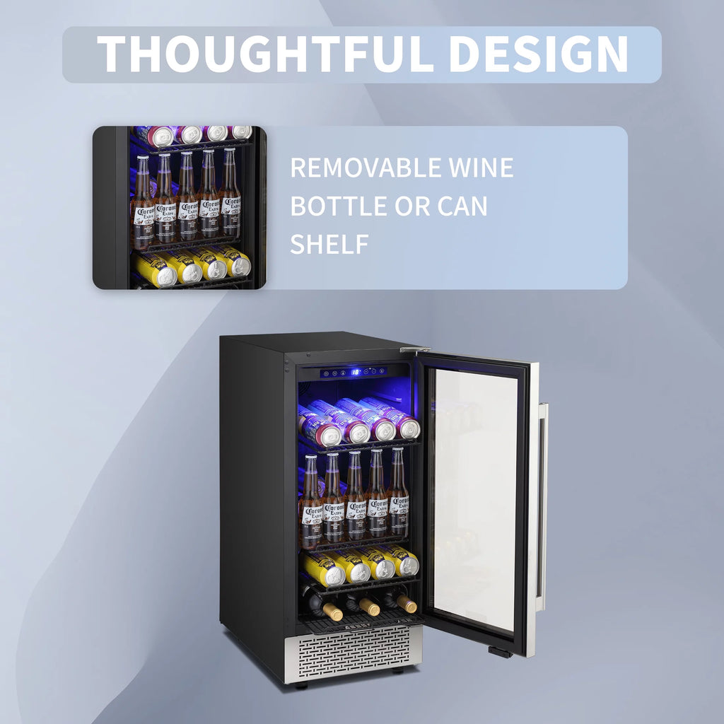 15 inch Beverage Refrigerator with Clear Glass Door G58021