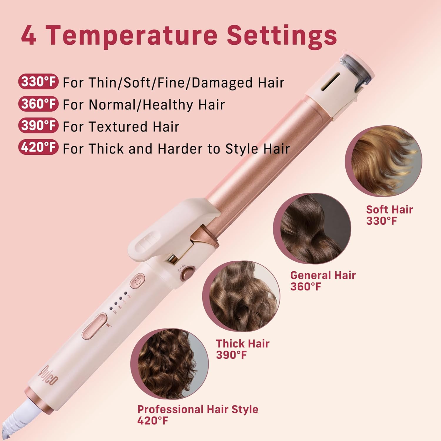 2-in-1 Curler Iron and Steam Hair Straightener, 1" Ceramic Hair Curling Wand X29291