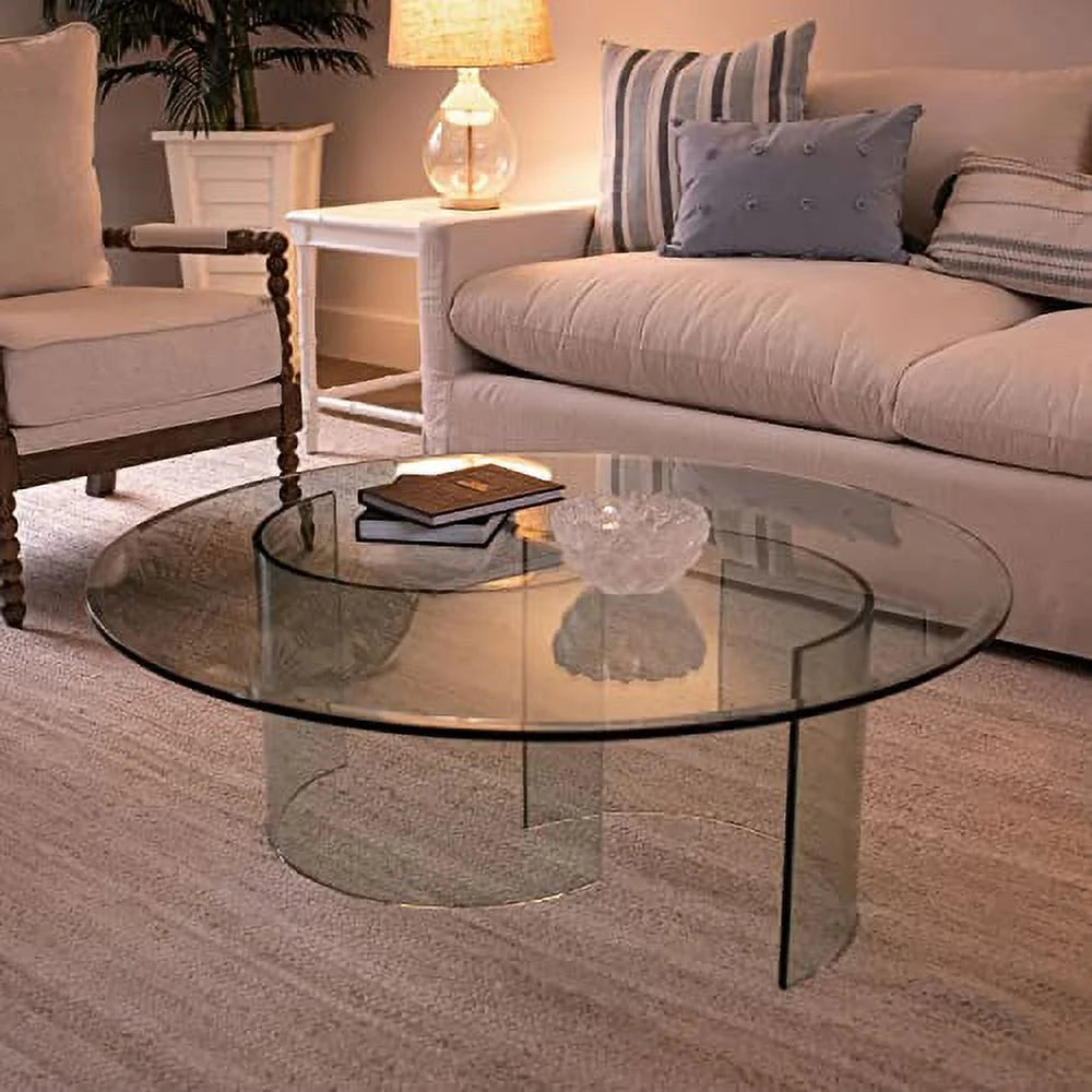 26" Round Clear Tempered Glass Table Top G73693
