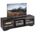 Mocha Black 66-Inch Wood Veneer TV Bench Y36159
