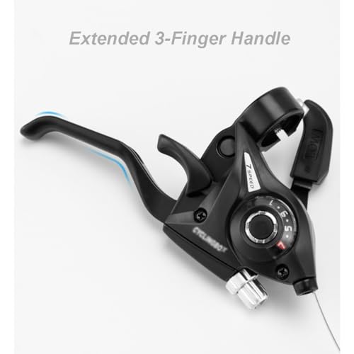 3x7 Speed Mountain Bike Gear Shift Brake Lever Set with Digital Gear Dial & Brake Cable A398558
