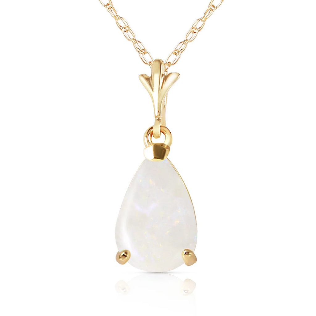 14k 20" Solid Yellow Gold Drop Pendant Necklace with Pear Shape 0.77 Carat Natural Vibrant T884