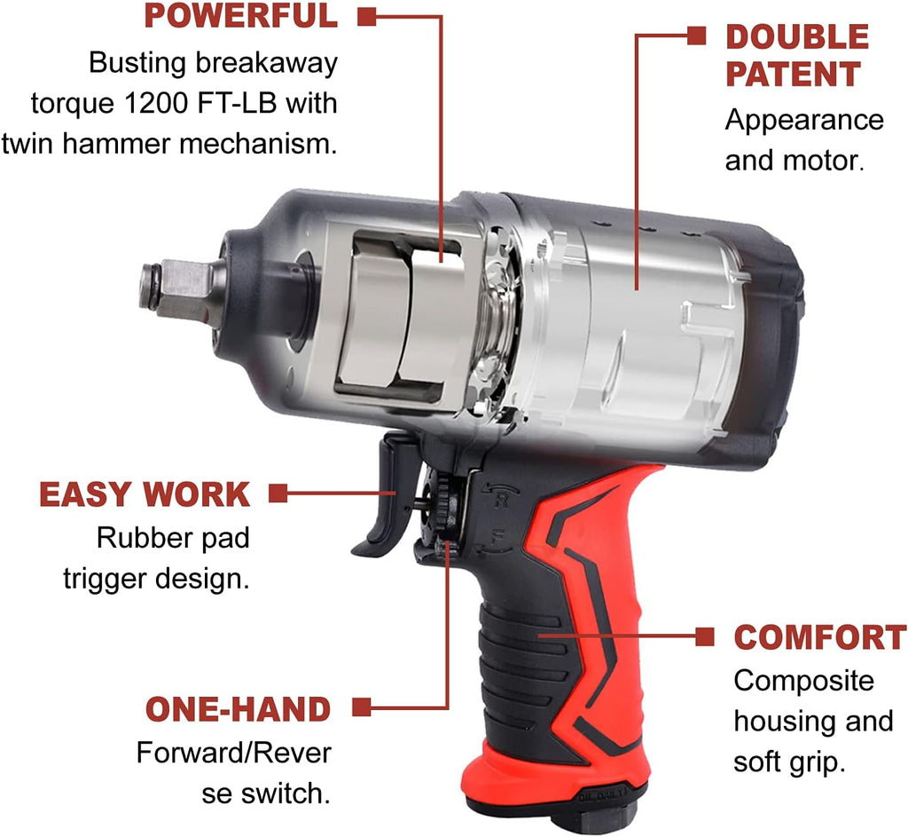 1/2-Inch Composite Air Impact Wrench I9019
