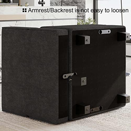 Black Fabric Modular Sectional Sofa with Ottoman V801181