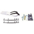 White Snowmobile Skis with 10 inch Round Bars Complete Kit L3640