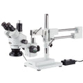 3.5X-90X Simul-Focal Stereo Zoom Microscope on Dual Arm Boom Stand with 144-LED Ring Light V397878