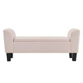 Pink Velvet Ottoman Bench with Storage R575