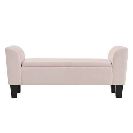Pink Velvet Ottoman Bench with Storage R575