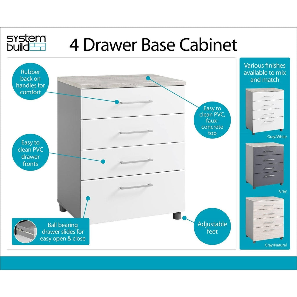 White 4 Drawer Base Cabinet T547212
