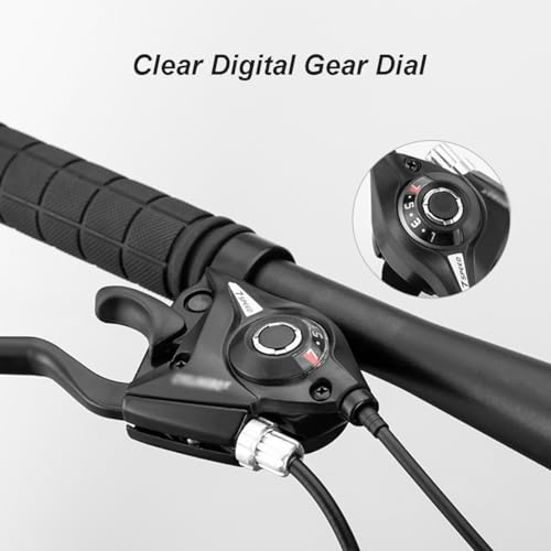 3x7 Speed Mountain Bike Gear Shift Brake Lever Set with Digital Gear Dial & Brake Cable A398558