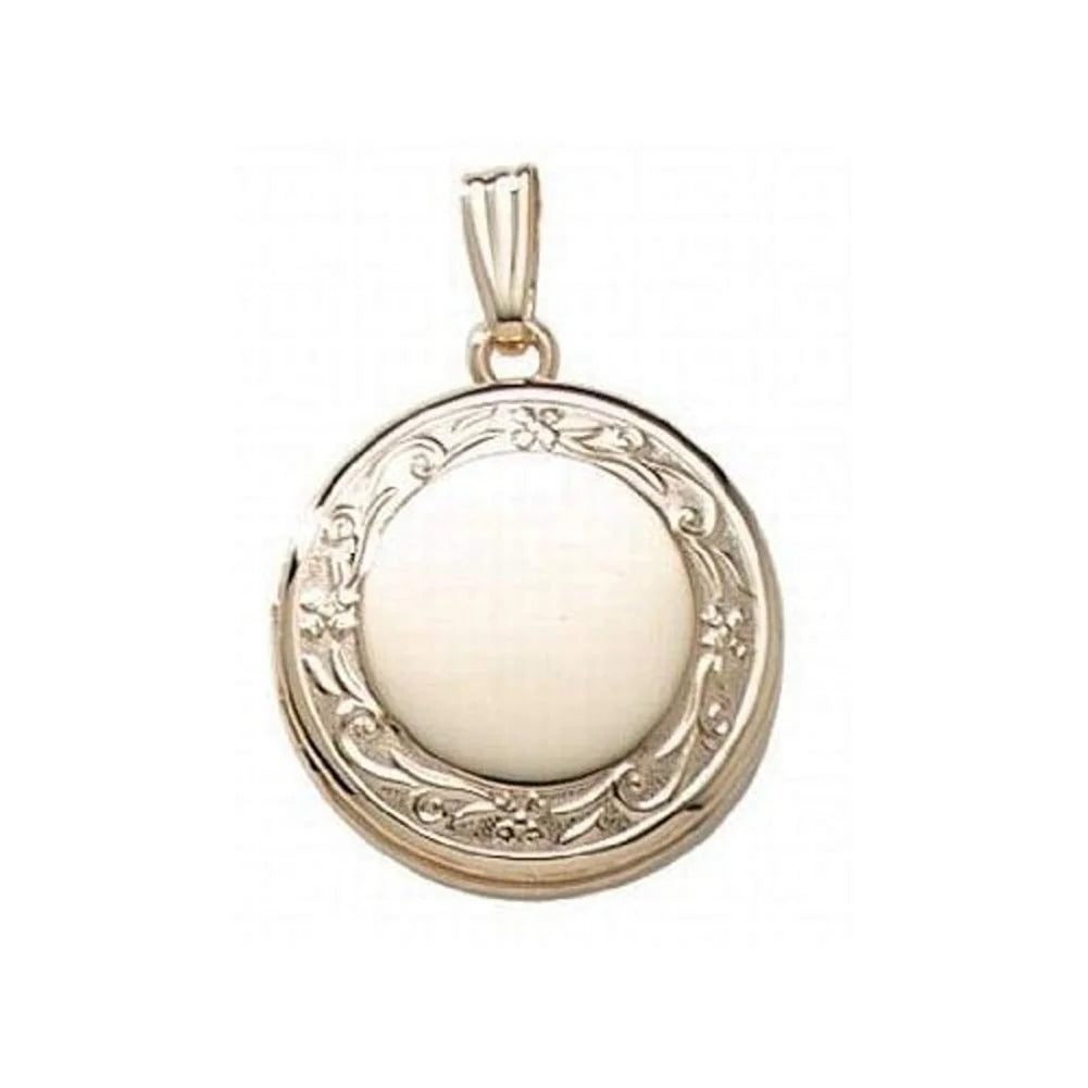 14K Yellow Gold Filled Round Locket Necklace P8281