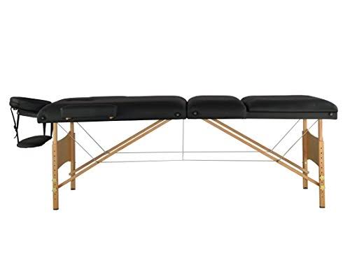 Black 3 Section Portable Massage Table with Carry Case J157012