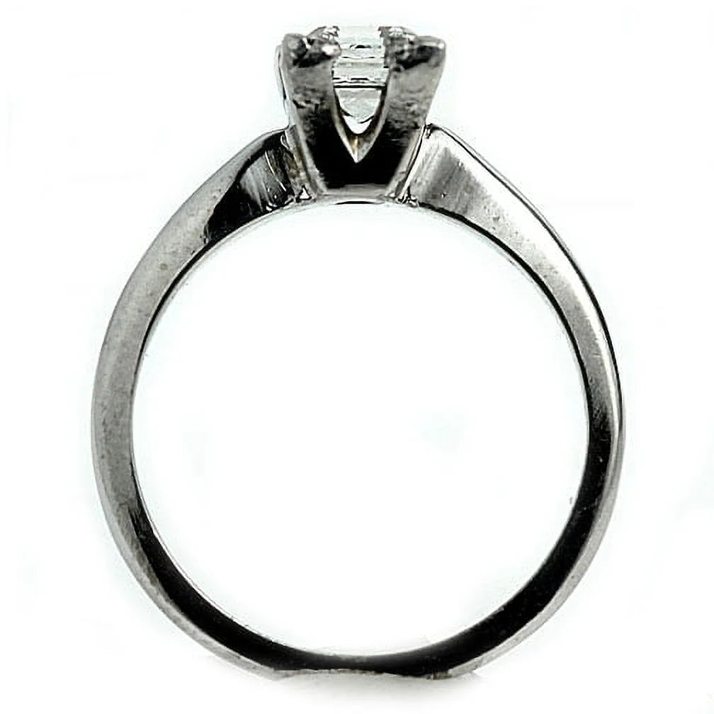 14k White Gold Asscher Cut Diamond Engagement Ring .91ctw H991