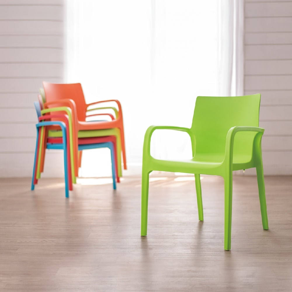 Green Stackable Dining Armchair, Set of 2 J237465