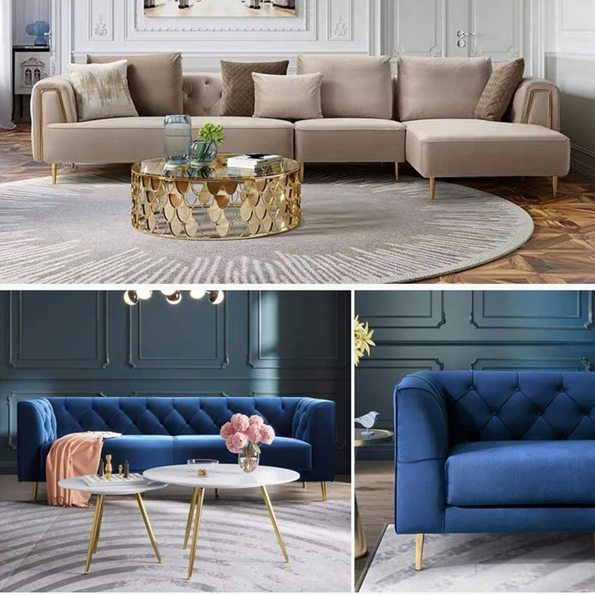 Titanium Gold 20cm Solid Metal Furniture Legs X590