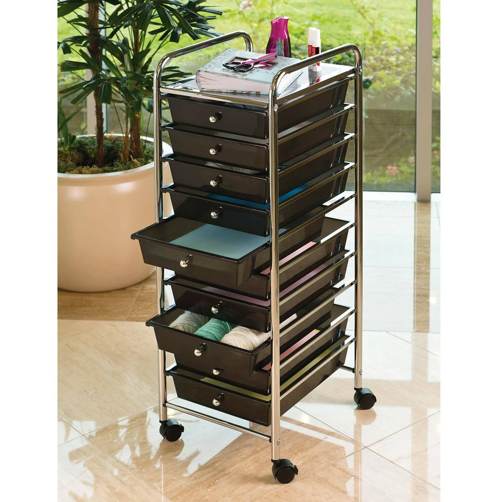 10 Drawer Cart - Black E350