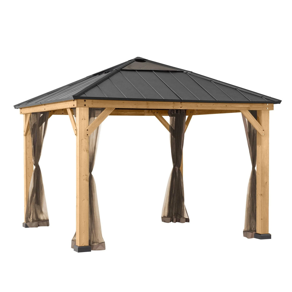9 ft. x 9 ft. Wood Gazebo Mosquito Netting W88838