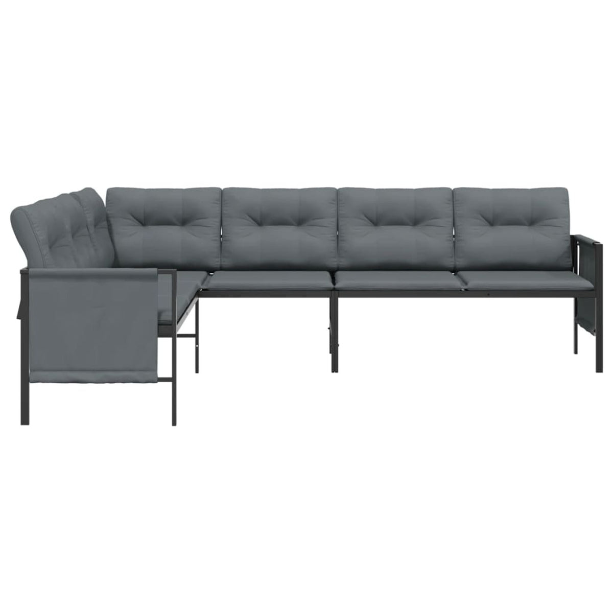 Anthracite Steel and Textilene Patio Corner Sofa T928