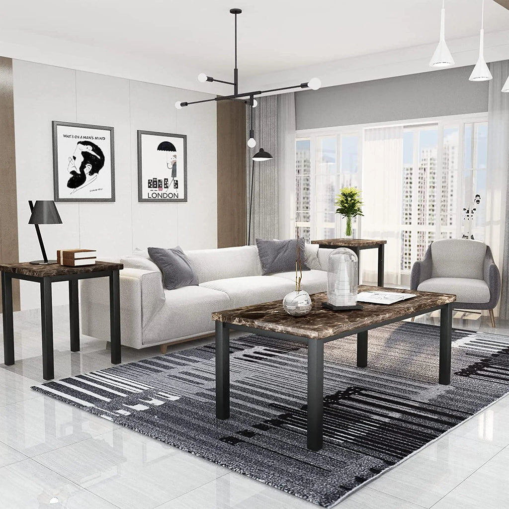 3 Piece Coffee Table Set with 2 End Tables N152650