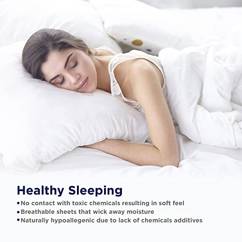 Queen Fitted Sheet, 100% Organic Cotton, 3 Pc Set, Percale Weave M558190
