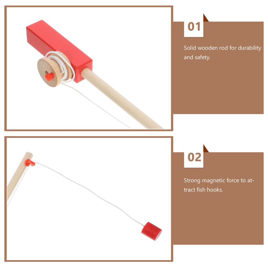 Magnetic Wooden Fishing Rod Toy Game W9932