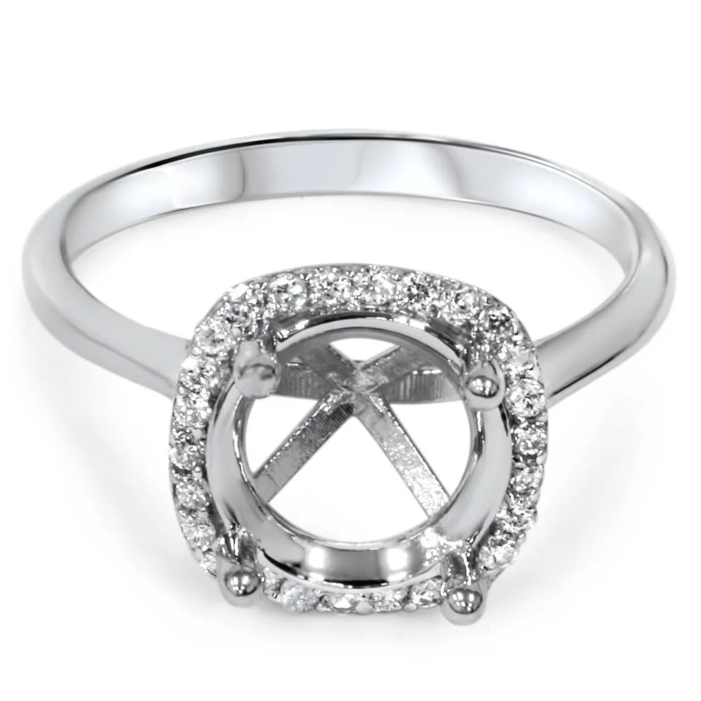 14K White Gold Diamond Engagement Ring Setting T34047