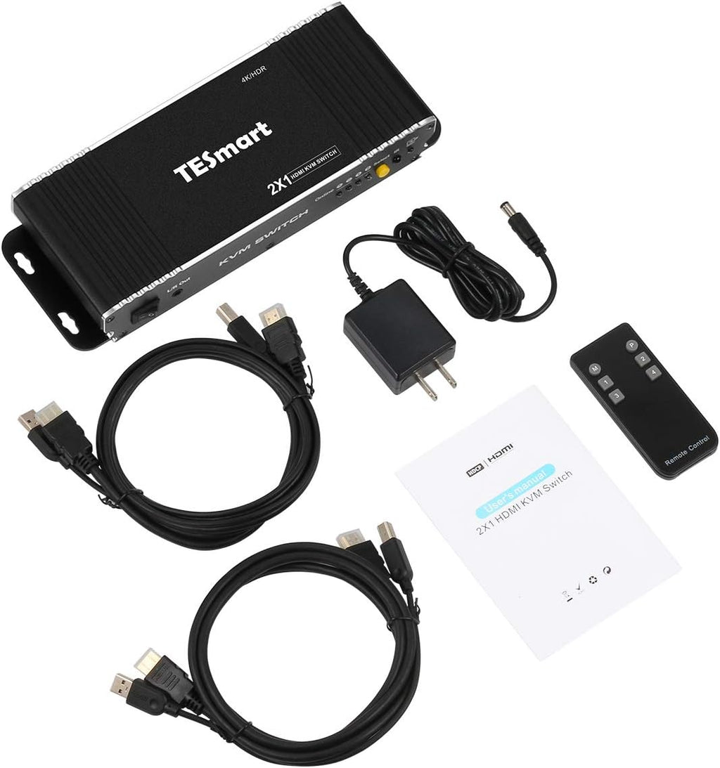2 Input 1 Output 4K HDMI KVM Switch with 2 KVM Cables D430