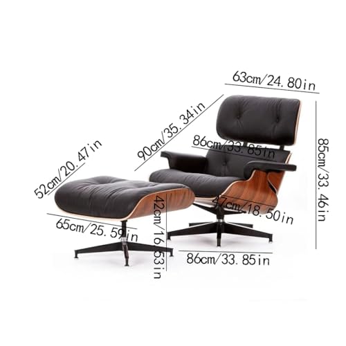 Leather Single Sofa Chair with Footrest B6251