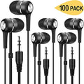 100 Pack Disposable Earbuds Headphones K37970