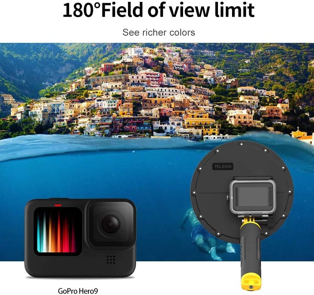 Dome Port Underwater Dive Case Camera Lens Cover Protector with Waterproof Housing Case, Floating Hand Grip, Anti-Fog Insert Pack of 2 C970601