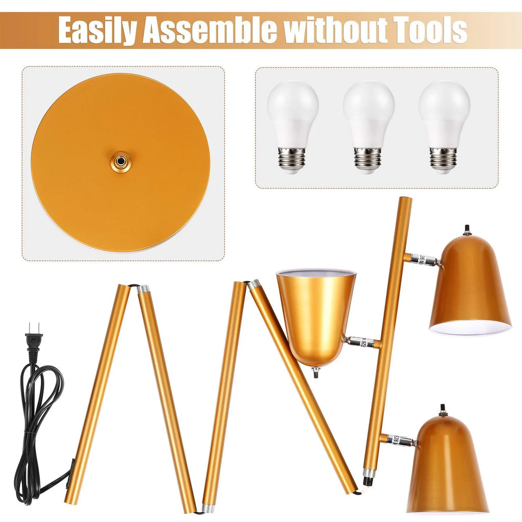3 LED Bulb Tree Floor Lamp with 360° Adjustable Rotating Shades K62714