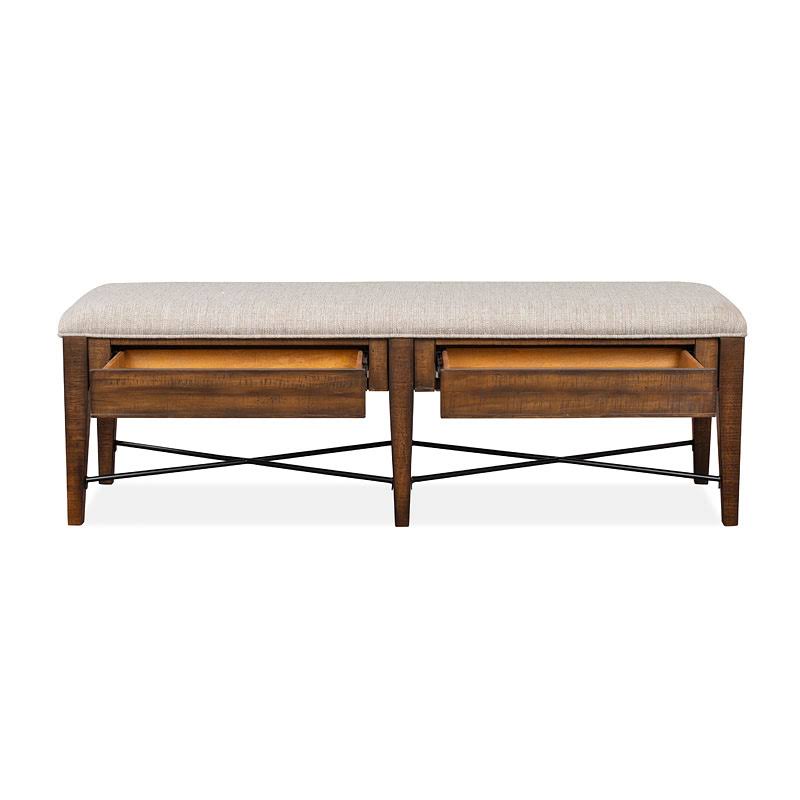 Toasted Nutmeg Upholstered Bench P170