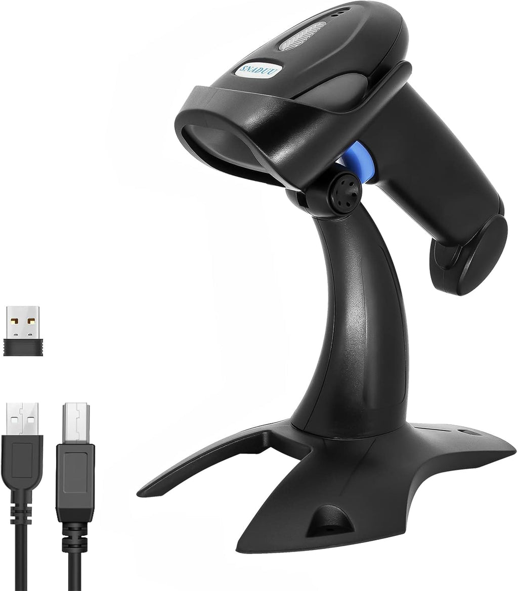 Wireless Barcode Scanner with Stand, CMOS USB POS Scanner for PC Computer Laptop F13468