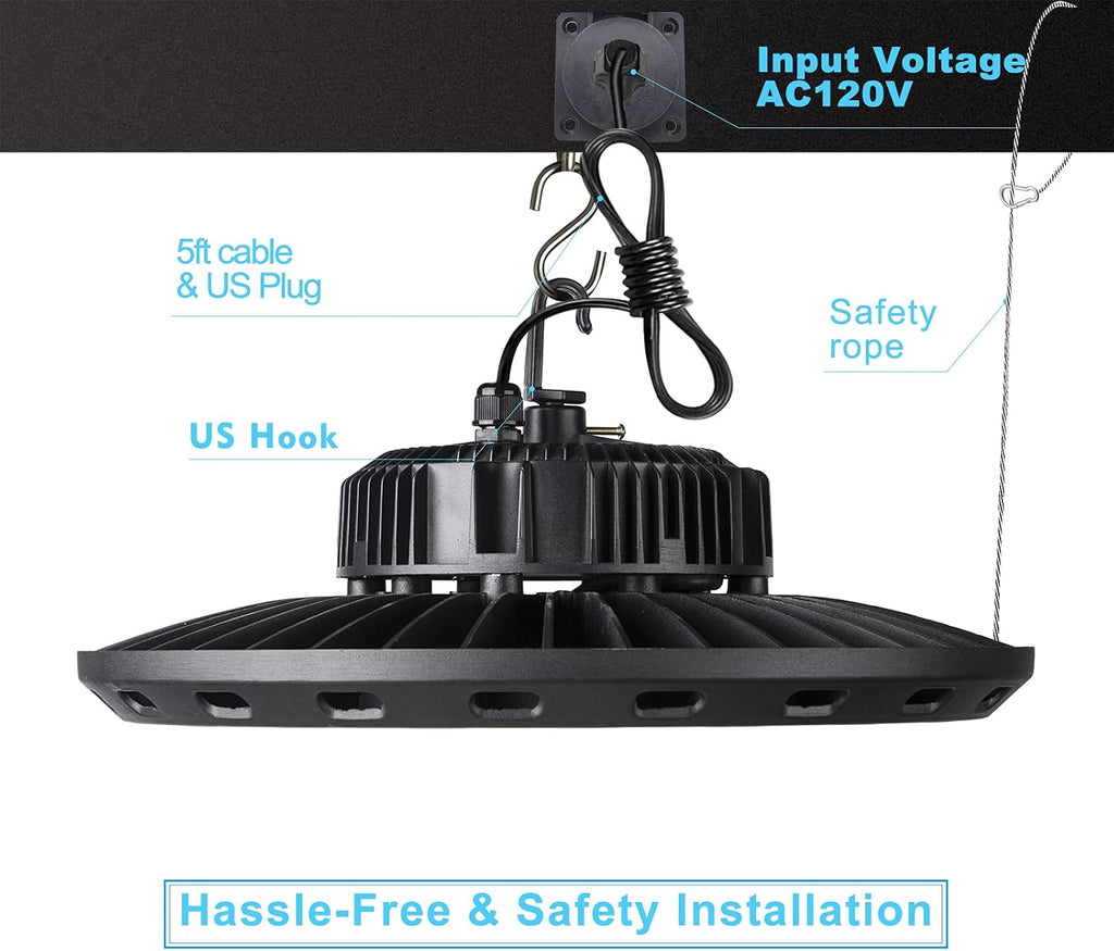 250W LED High Bay Light 35000lm 5000K Daylight 2Pack K229789