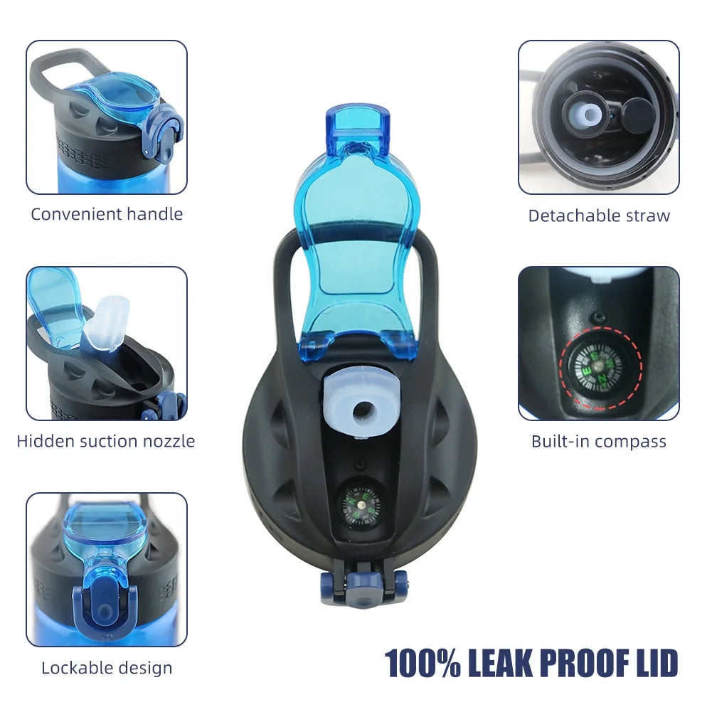 Blue Tritan Water Filter Bottle with Lockable Lid T20329