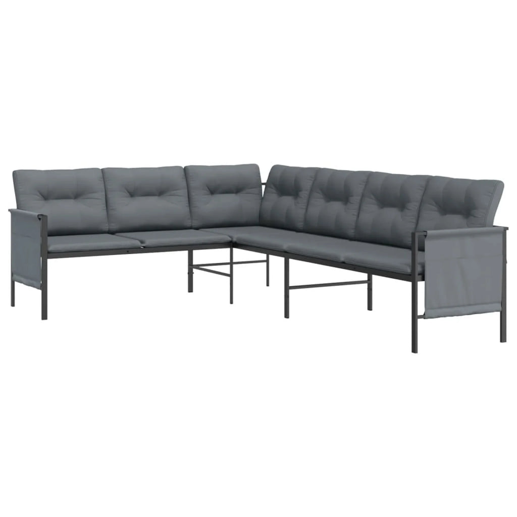 Anthracite Steel and Textilene Patio Corner Sofa T928