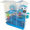 Pink Large 5-Levels Twin Tower Hamster Mouse Habitat Wire Animal Cage With Long Crossover Tube F5005