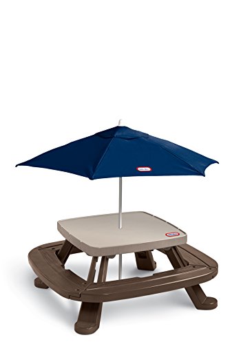 Brown Picnic Table with Market Umbrella L526