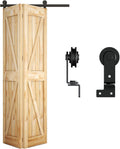 3.5FT/42'' Bi-Folding Sliding Barn Door Hardware Kit Heavy Duty X53644