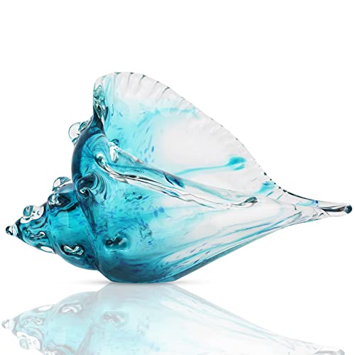 Blown glass conch statue O9767