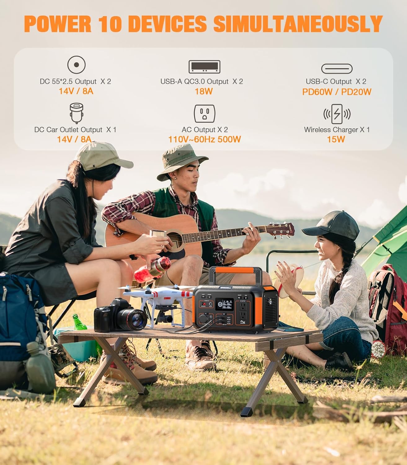 500W Portable Solar Generator with 100W Solar Panel H866