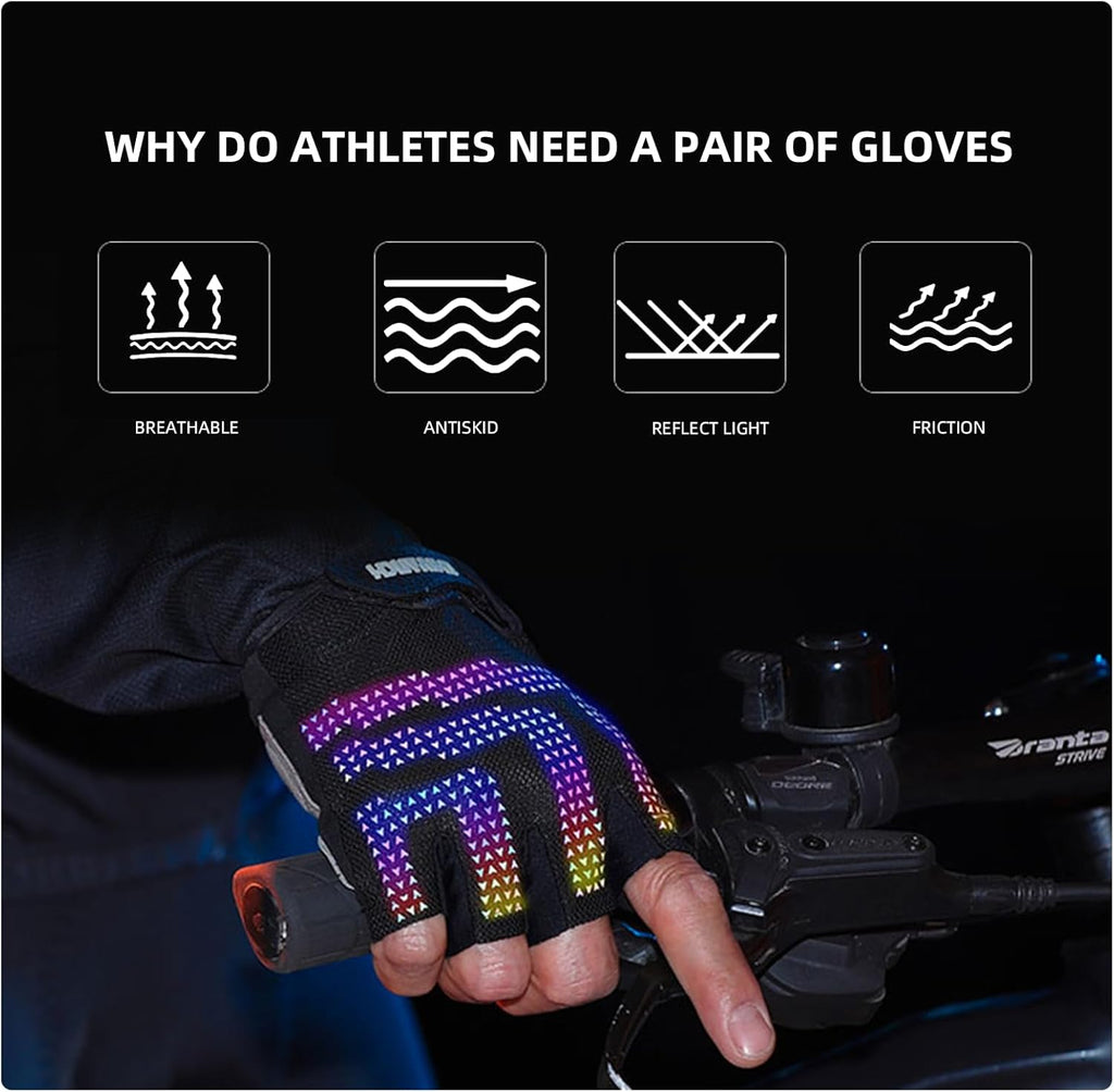 Gray Half Finger Workout Gloves (XL) R458472