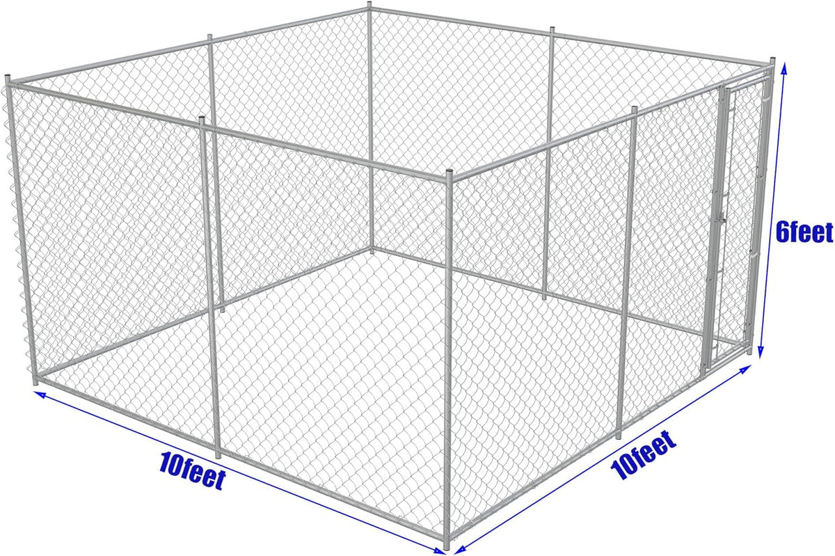Large Dog Kennel Outdoor Heavy Duty Galvanized Chain Link Metal Dog Pen Enclosure L280